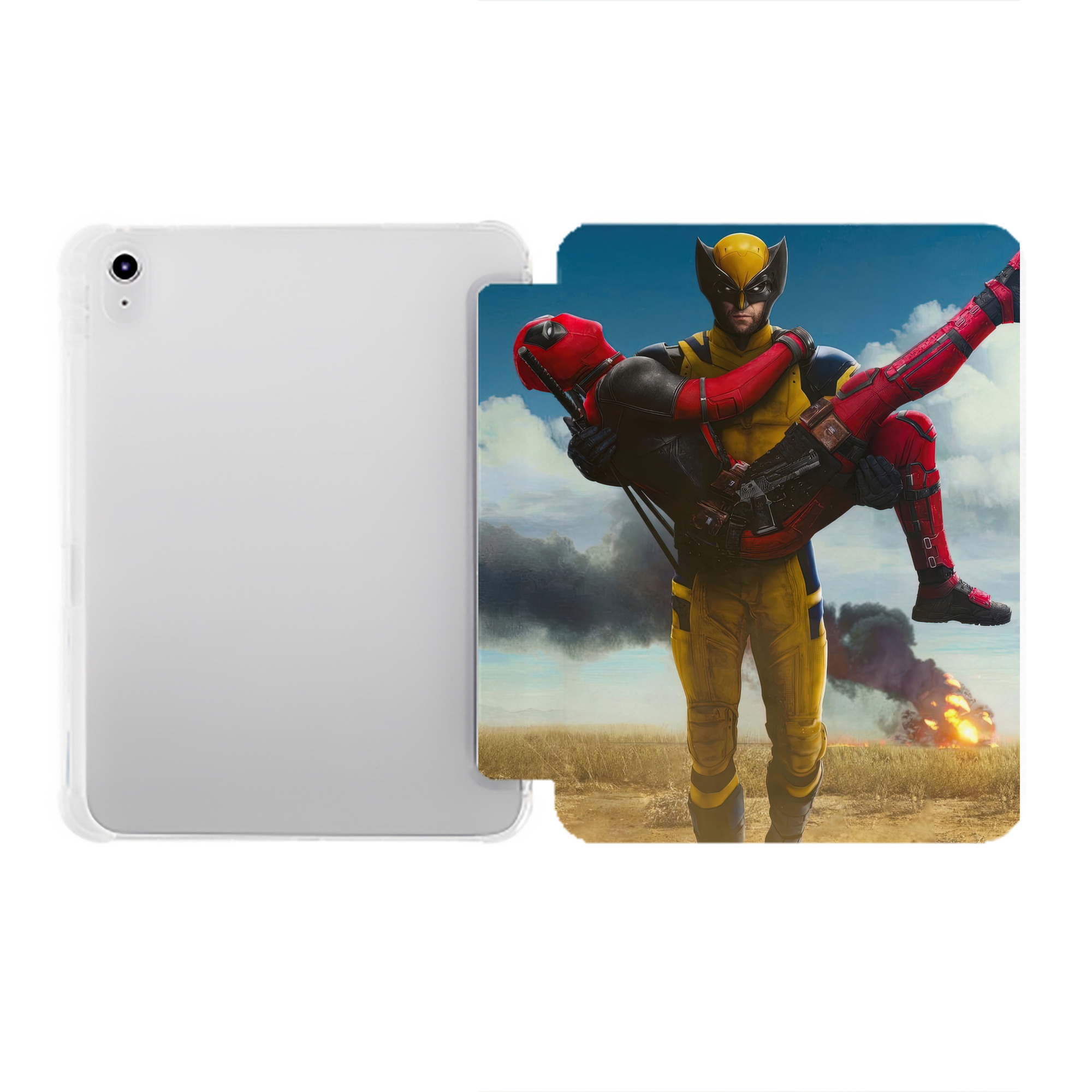 （画像用） Deadpool デッドプール IPad ケース ペン収納付き 三つ折りスタンド PUレザー×シリコン 対応機種9.5/10.5/10.9インチ